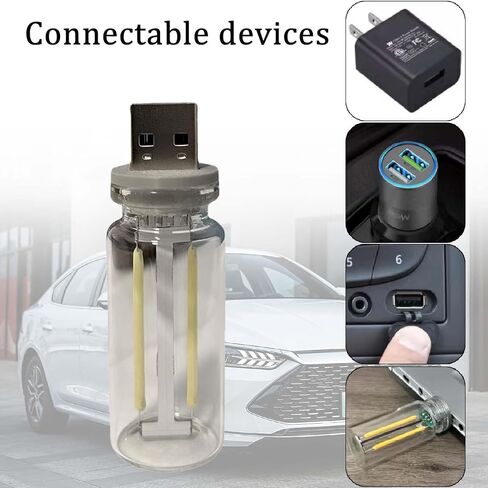 2Pcs USB Light, Retro Car Lamp, USB LED Lights for Car, Vehicle Interior LED Atmosphere Light, Touch Control LED Night Light, Mini LED Bulb Lamp for Car, Bedroom, Hallway(Color a) in Saudi Arabia