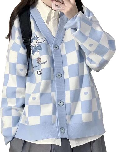 Kawaii Cinnamoroll Cardigan Sweaters for Women Girls Long Sleeve Open Front Knit Cardigans JK School Uniform in Saudi Arabia