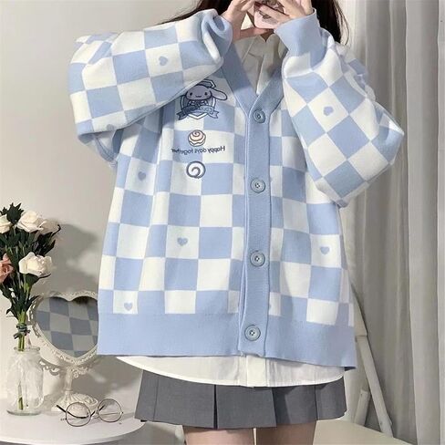 Kawaii Cinnamoroll Cardigan Sweaters for Women Girls Long Sleeve Open Front Knit Cardigans JK School Uniform in Saudi Arabia