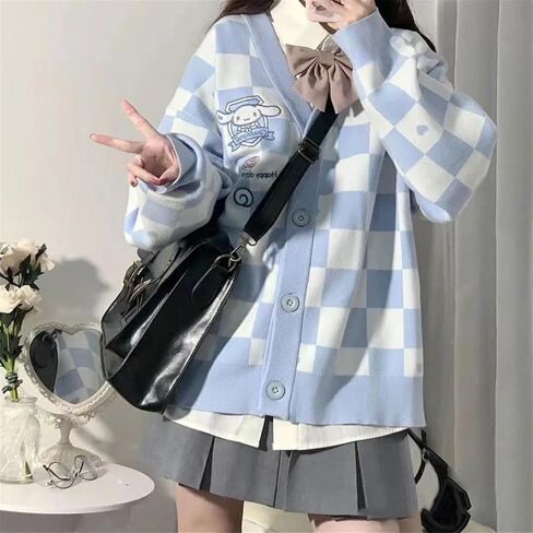 Kawaii Cinnamoroll Cardigan Sweaters for Women Girls Long Sleeve Open Front Knit Cardigans JK School Uniform in Saudi Arabia