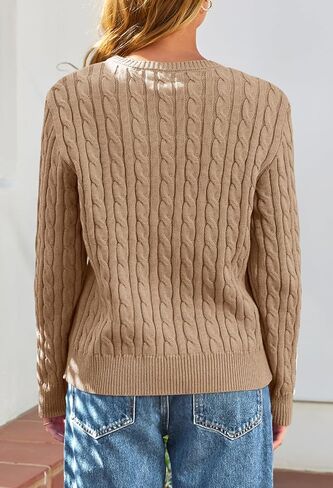 MEROKEETY Women's Cable Knit Open Front Cardigan Sweaters Fall Long Sleeve Button Down Soft Outwear in Kuwait