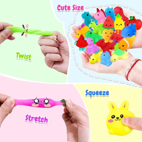 120Pcs Mochi Squishies Toys, Kawaii Squishies Bulk for Kids Party Favors, Squeeze Toys for Stress Relief, Classroom Prizes, Goodie Bag Stuffers, Party Bag Filler, Birthday Gifts (Random) in Kuwait