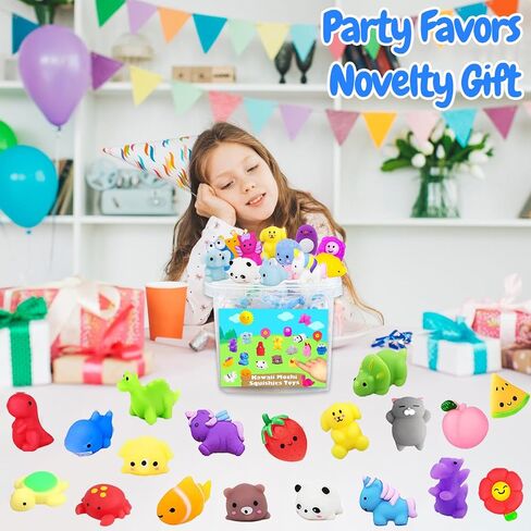 120Pcs Mochi Squishies Toys, Kawaii Squishies Bulk for Kids Party Favors, Squeeze Toys for Stress Relief, Classroom Prizes, Goodie Bag Stuffers, Party Bag Filler, Birthday Gifts (Random) in Kuwait