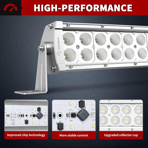 YITAMOTOR 120W LED Light Bar أحمر 24 بوصة Spot Flood Combo LED شريط ضوء العمل مع تسخير الأسلاك ضوء القيادة على الطرق الوعرة متوافق مع سيارات الدفع الرباعي والشاحنات والسيارات والمركبات ATV و4x4 و4WD والقارب in Saudi Arabia