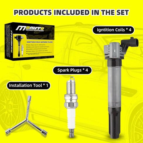 Set of 4 Ignition Coils Pack UF781 3052059B013 & 4 PCS Iridium Spark Plugs Compatible with Honda Accord CR-V Civic Insight RDX 2017-2021 1.5L 2.0L in Kuwait