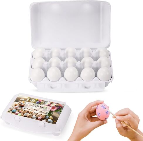 Fake Eggs, 10 Count Unpainted Wooden Easter Eggs for Painting and Crafts,Food Toys for Kitchen Play and Room Decor, Eggs for Nesting Boxes, Poultry Incubators in Saudi Arabia