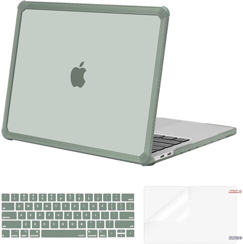 MOSISO Compatible with MacBook Pro 13 inch Case M2 2025-2016 A2338 M1 A2251 A2289 A2159 A1989 A1708 A1706, Anti-Cracking Heavy Duty Plastic TPU Bumper Hard Case&Keyboard Skin&Screen Film, Pink in Saudi Arabia