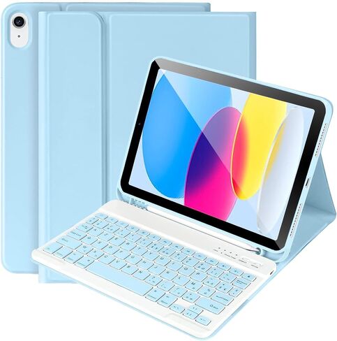 besky Keyboard Case for iPad 11th/10th Gen 11 Inch & 10.9 Inch, Light Blue in Kuwait