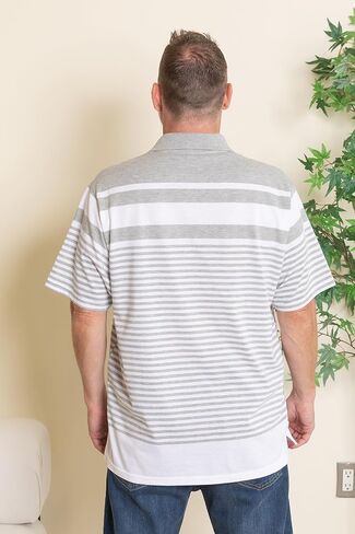 TRUE BUG CO. Men’s Striped Polo Shirt with Pocket Casual Short Sleeve Polo Shirt in Saudi Arabia