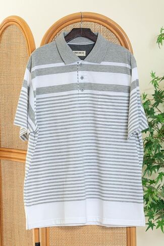 TRUE BUG CO. Men’s Striped Polo Shirt with Pocket Casual Short Sleeve Polo Shirt in Saudi Arabia