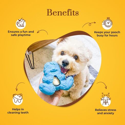 Dogsee Play Treatoy | Long-Lasting Chew Toy for Dog | Fun & Safe Playtime | Puffy Nugget Treat | Helps in Cleaning Teeth, Fight Plaque, Tartar and Keeps Breath Fresh - Green in Kuwait