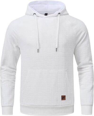 Tyhengta Mens Hoodies Pullover Geometric Texture Casual Hooded Sweatshirts with Kanga Pocket in Kuwait