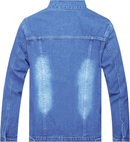 LZLER Denim Jacket Men American Flag Trucker Jackets Classic Slim Fit Jean Jacket for Men in Kuwait