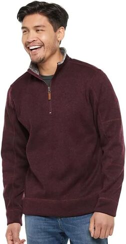 Victory Men's Quarter-Zip Thermal Fleece Lined Sweater, Fall Winter Lightweight Soft Pullover Collar Sweatshirt in Kuwait