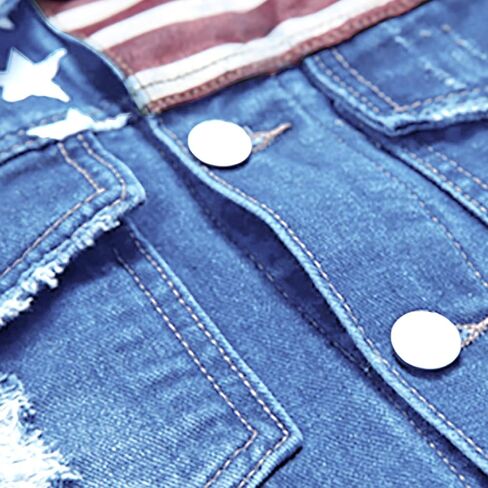 LZLER Denim Jacket Men American Flag Trucker Jackets Classic Slim Fit Jean Jacket for Men in Kuwait