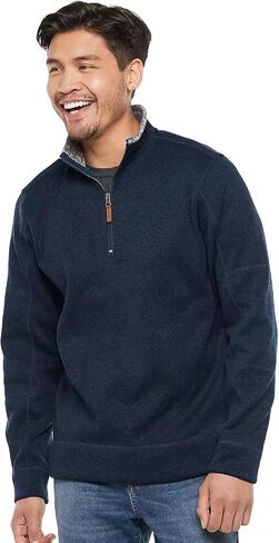 Victory Men's Quarter-Zip Thermal Fleece Lined Sweater, Fall Winter Lightweight Soft Pullover Collar Sweatshirt in Kuwait