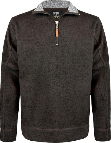 Victory Men's Quarter-Zip Thermal Fleece Lined Sweater, Fall Winter Lightweight Soft Pullover Collar Sweatshirt in Kuwait