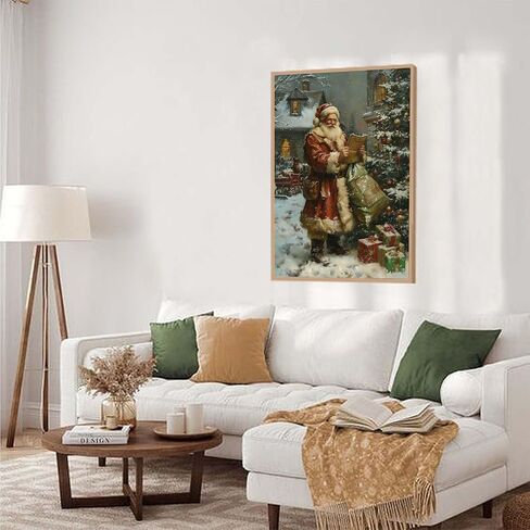 Biishow Paint by Numbers Kit for Adults Christmas Complete Set - Santa Claus Watercolor Paint Set with 40x50cm Canvas and Acrylic, DIY Art Project for Beginners and Experts - Ideal for Home Wall Decor in Saudi Arabia