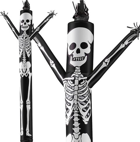 LookOurWay Air Dancers Inflatable Tube Man Attachment - 20 Feet Tall Wacky Waving Inflatable Dancing Tube Guy (Blower Not Included) - Halloween Theme - Skeleton in Saudi Arabia