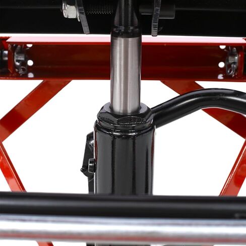 300 lbs Hydraulic Motorcycle Lift, Dirt Bike Stands, Hydraulic Motorcycle Scissor Jack with 4 Wheels, Motorcycle Lift Table red in Saudi Arabia