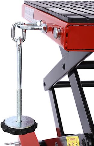 300 lbs Hydraulic Motorcycle Lift, Dirt Bike Stands, Hydraulic Motorcycle Scissor Jack with 4 Wheels, Motorcycle Lift Table red in Saudi Arabia