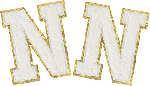 2PCS Iron on Greek Letter Patches White Chenille Greek Letter Patches Sorority Greek Patches (Alpha) in Saudi Arabia