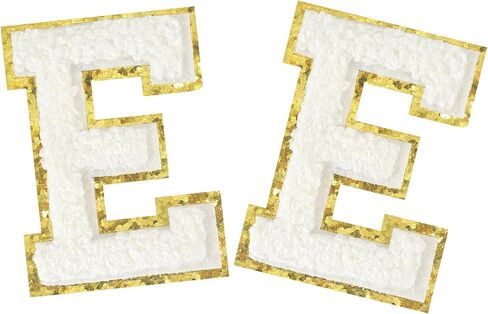 2PCS Iron on Greek Letter Patches White Chenille Greek Letter Patches Sorority Greek Patches (Alpha) in Saudi Arabia