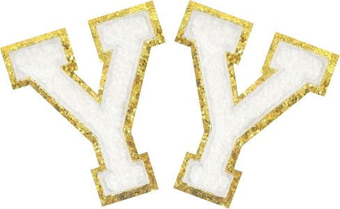 2PCS Iron on Greek Letter Patches White Chenille Greek Letter Patches Sorority Greek Patches (Alpha) in Saudi Arabia