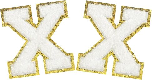 2PCS Iron on Greek Letter Patches White Chenille Greek Letter Patches Sorority Greek Patches (Alpha) in Saudi Arabia