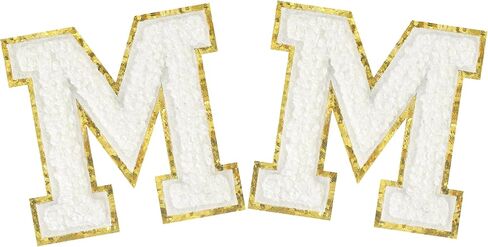 2PCS Iron on Greek Letter Patches White Chenille Greek Letter Patches Sorority Greek Patches (Alpha) in Saudi Arabia