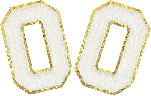 2PCS Iron on Greek Letter Patches White Chenille Greek Letter Patches Sorority Greek Patches (Alpha) in Saudi Arabia