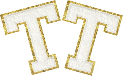 2PCS Iron on Greek Letter Patches White Chenille Greek Letter Patches Sorority Greek Patches (Alpha) in Saudi Arabia