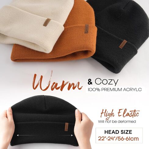 FURTALK Womens Winter Warm Satin Lined Beanie Hats Silk Lining Unisex Knit Slouchy Caps in Saudi Arabia