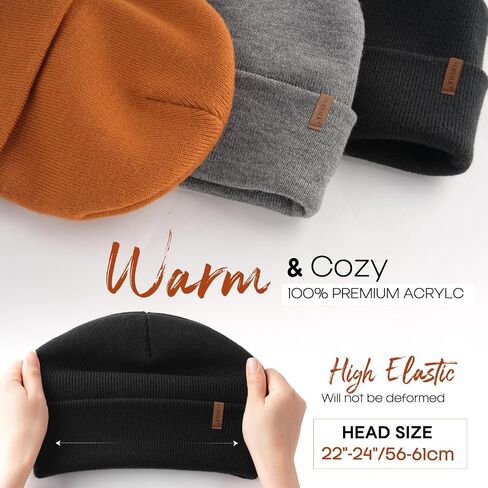 FURTALK Womens Winter Warm Satin Lined Beanie Hats Silk Lining Unisex Knit Slouchy Caps in Saudi Arabia
