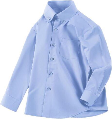 FAHIZO Boys' Long Sleeve Regular Fit Button-Down Collared Stretch Dress Shirt with Chest Pocket in Saudi Arabia