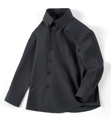FAHIZO Boys' Long Sleeve Regular Fit Button-Down Collared Stretch Dress Shirt with Chest Pocket in Saudi Arabia