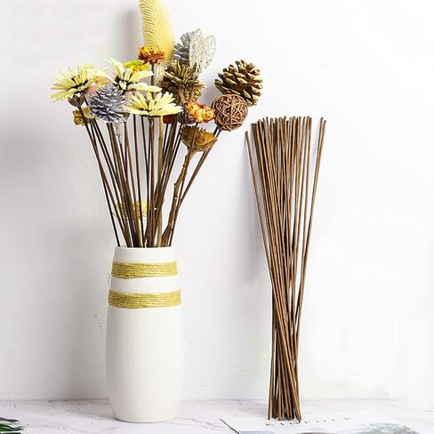 مجموعة ترتيب الأزهار 6 قطع، 4 لفات من SourceTon، أشرطة زهور بنية عريضة مقاس 1/2 بوصة وسلك زهور بني مقاس 18 مقاس 14 بوصة، 50/عبوة لتغليف جذع الباقة وحرف الأزهار in Kuwait