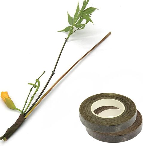 مجموعة ترتيب الأزهار 6 قطع، 4 لفات من SourceTon، أشرطة زهور بنية عريضة مقاس 1/2 بوصة وسلك زهور بني مقاس 18 مقاس 14 بوصة، 50/عبوة لتغليف جذع الباقة وحرف الأزهار in Kuwait