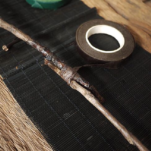 مجموعة ترتيب الأزهار 6 قطع، 4 لفات من SourceTon، أشرطة زهور بنية عريضة مقاس 1/2 بوصة وسلك زهور بني مقاس 18 مقاس 14 بوصة، 50/عبوة لتغليف جذع الباقة وحرف الأزهار in Kuwait