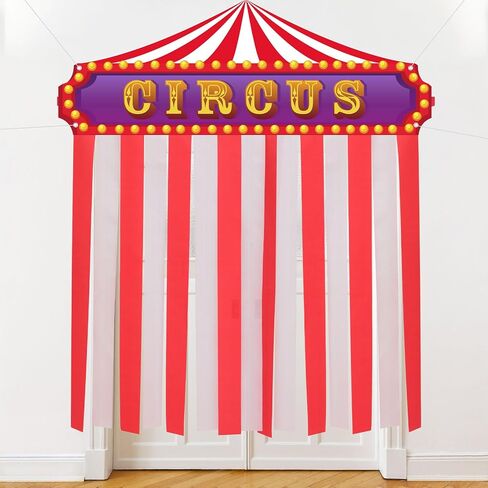Halloween Circus Carnival Party Decorations Circus Tent Decorations Porch door Banner Creepy Horror Party Awning Hanging Eve Circus Theme Party Photo Props Decorations in Saudi Arabia