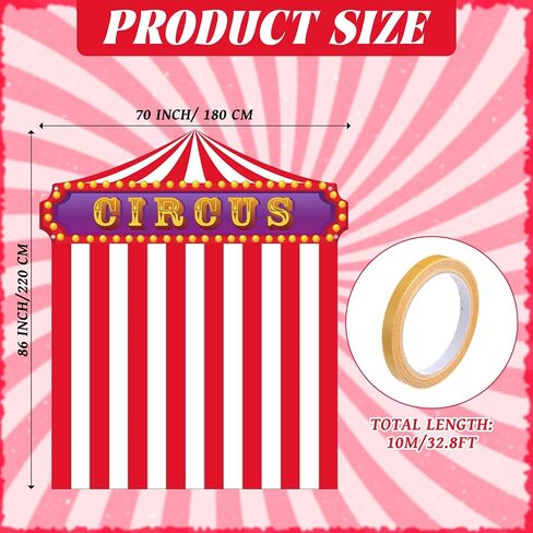 Halloween Circus Carnival Party Decorations Circus Tent Decorations Porch door Banner Creepy Horror Party Awning Hanging Eve Circus Theme Party Photo Props Decorations in Saudi Arabia