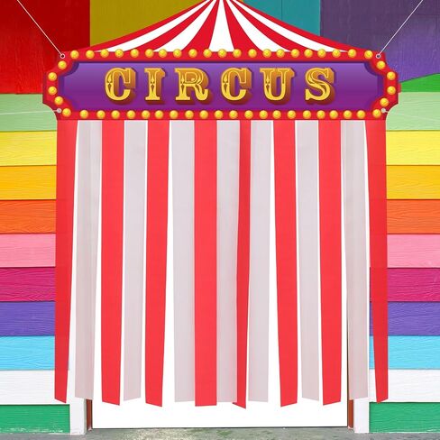 Halloween Circus Carnival Party Decorations Circus Tent Decorations Porch door Banner Creepy Horror Party Awning Hanging Eve Circus Theme Party Photo Props Decorations in Saudi Arabia