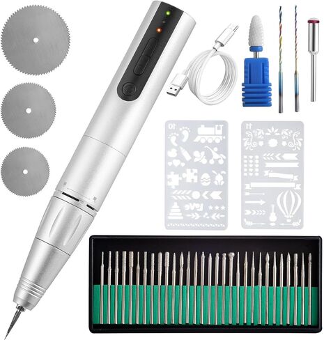 Cordless Engraving Pen Kit, 30000rpm 5-Level Adjust Speed USB Engraver Tool for Jewelry Glass Wood Stone Metal glass and plastic in Saudi Arabia