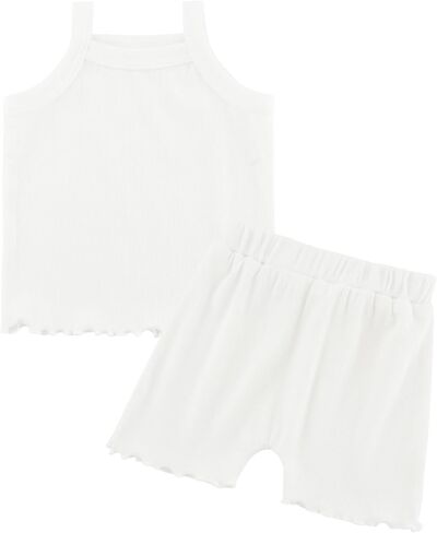 Toddler Baby Girls Summer Outfit with Soft Cottoon Material, Infant Short Set for Summer Vacation Photos in Saudi Arabia