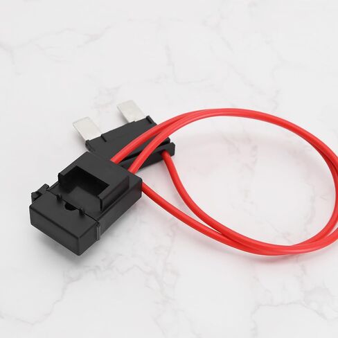 2 قطعة موصل حامل فيوز السيارة 32 فولت 20 أمبير 16AWG وصلة سلك متينة صغيرة موصل حامل فيوز للسيارة مع 4 قطع 20 أمبير لأجهزة الصراف الآلي/APM (23 سم، صغير) in Saudi Arabia