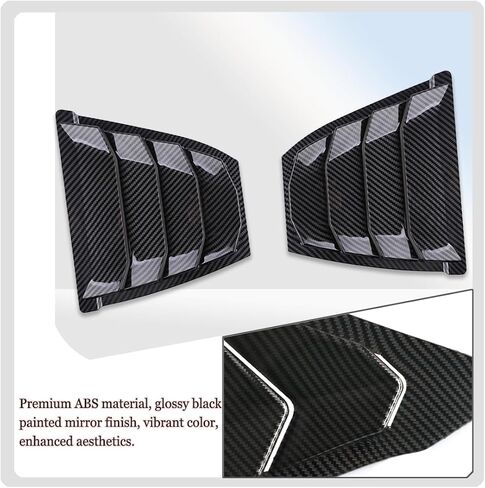 2Pcs Rear Side Window Louvers Air Vent Scoop Shades Cover Blinds Trim for MAZDA 3 Axela 2014 2015 2016 2017 2018 - ABS Carbon Fiber Sport Accessories. in Kuwait