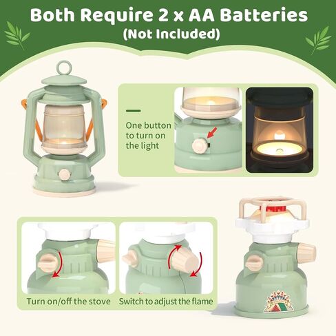 KidEwan Pretend Camping Set for Kids, Play Camp Gear Toys with Spray Stove/Food Set/Binoculars/Compass Outdoor Campfire Toy Set for Toddlers Kids Ages 3+ in Saudi Arabia