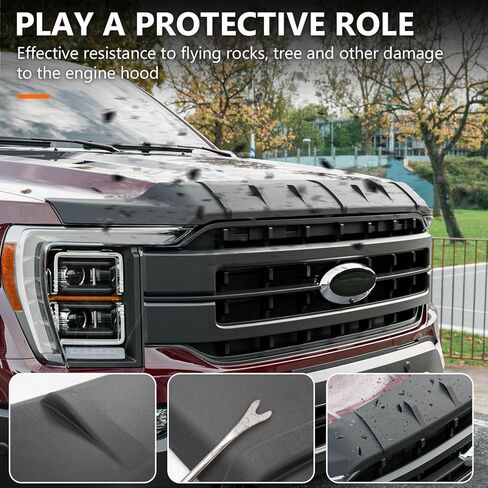 واقي غطاء محرك السيارة powoq متوافق مع 2021-2024 Ford F150 غطاء محرك السيارة منحرف غطاء محرك السيارة لملحقات 2021 2022 2023 2024 Ford F150 (واقي غطاء محرك السيارة) in Kuwait