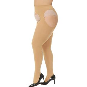 Yilanmy Suspender Pantyhose for Women Plus Size Garter Belt Tights Sexy Opaque Thigh High Stockings