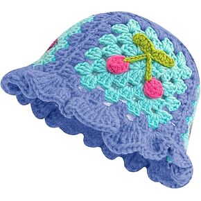 قبعة دلو محبوكة يدويًا من الكروشيه من YAMEIZE - للنساء والرجال، قبعة كروشيه، قبعة دلو زهرية، شمس الشاطئ، السفر في الهواء الطلق in Kuwait